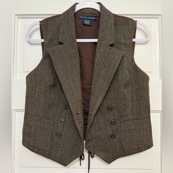 Ralph Lauren Women’s Tweed Vest Cropped Fall Size S/M - Picture 3 of 13